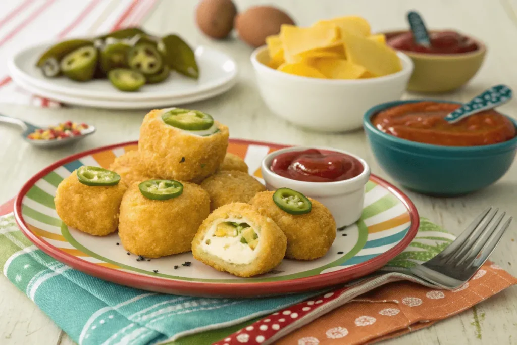 Creative corn nugget variations with unique fillings and sauces